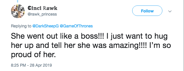 Game of Thrones tweet