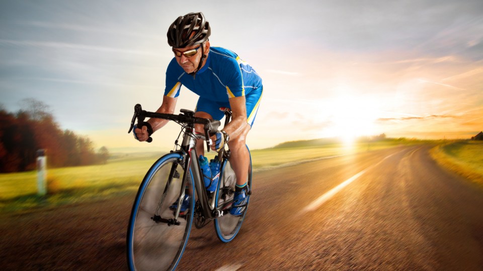 older cyclist