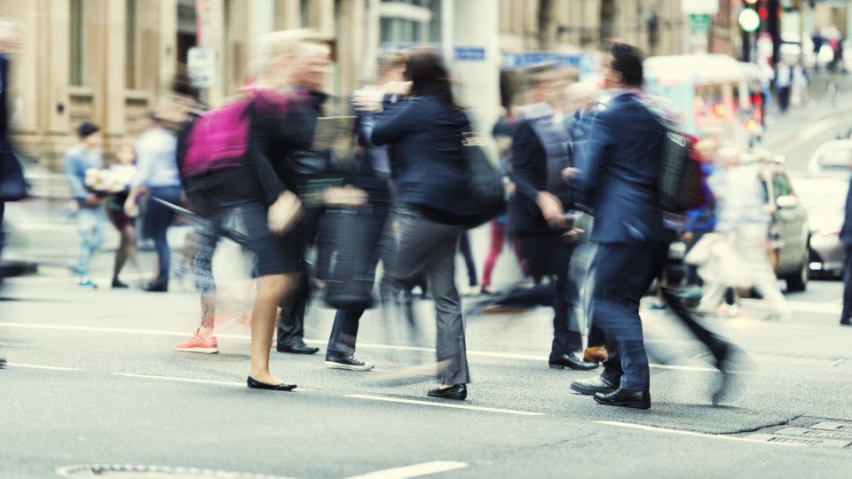crowd of people in Sydney city