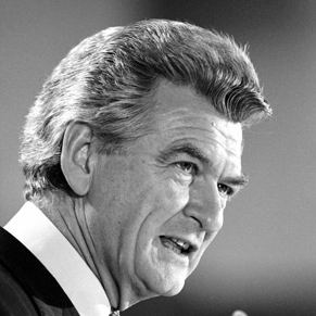 Supplied photo made available, Sunday, Jan. 1, 2012, of Prime Minister Robert James Lee Hawke (Bob Hawke), 1983. This photograph is published to coincide with the release of the 1982 Cabinet records of the Fraser Government and 1983 Cabinet records of the Hawke Government. (AAP Image/National Archives of Australia) NO ARCHIVING, EDITORIAL USE ONLY