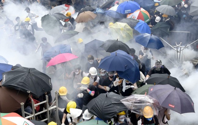 On Wednesday the violence erupted again as the police tried to move demonstrators. Photo: AAP