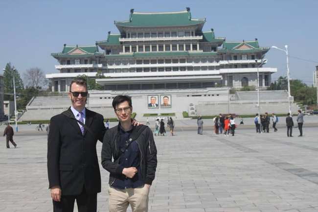 Alek Sigley and his father Gary.