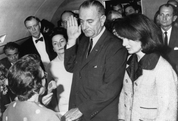 Lyndon Johnson sworn in