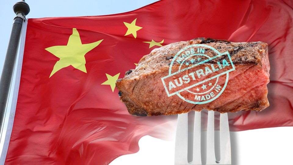 Steak and a flag