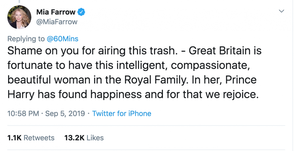 Mia Farrow tweet