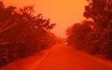 indonesia red sky fires