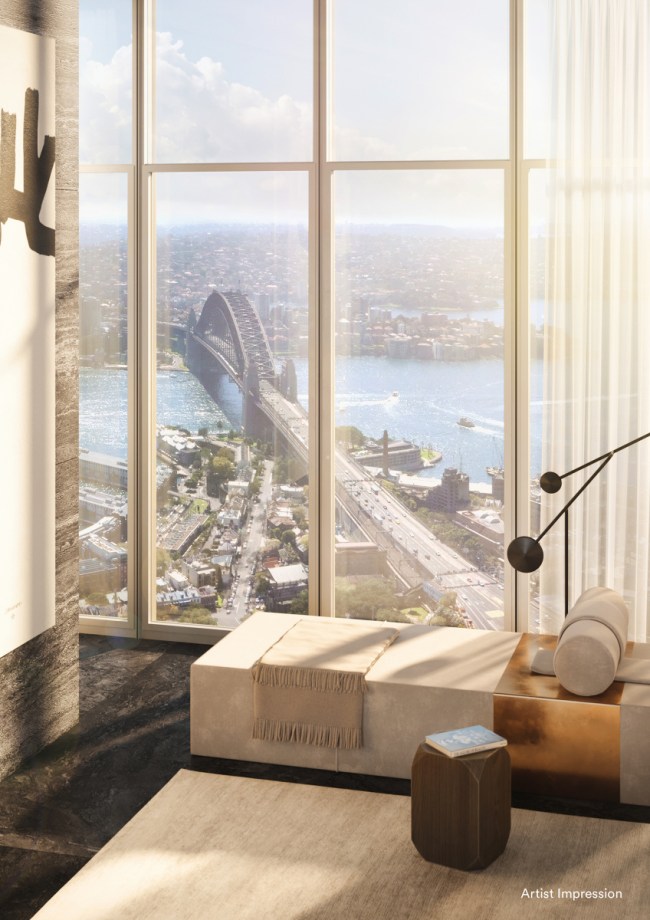 Artists rednering of the One Sydney Harbour penthouse.