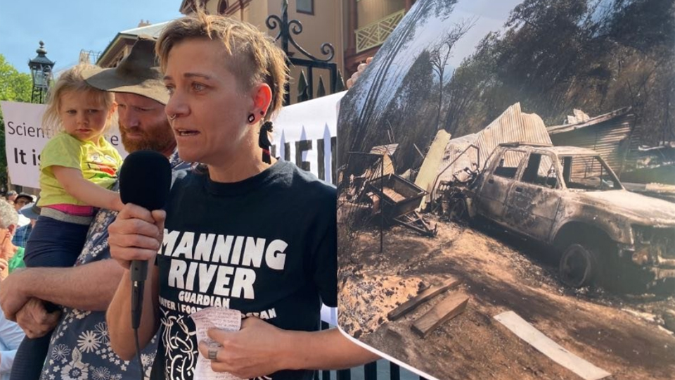 climate change fires protest