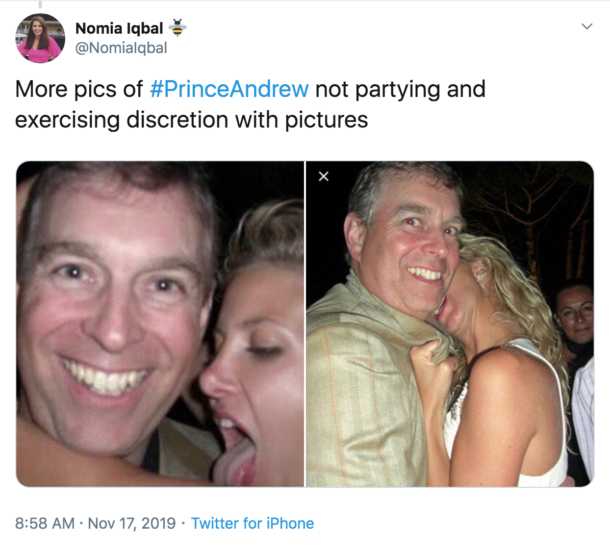 Prince Andrew tweet