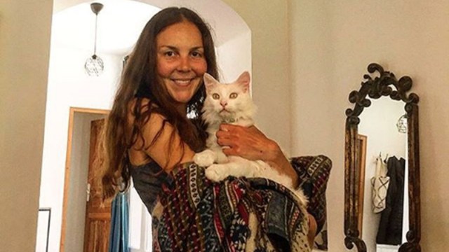 Brittnay Sharman with a furry charge in France.