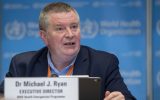 World Health Organization (WHO) Health Emergencies Programme Director Michael Ryan, informs the media about the update on COVID-19 and coronavirus during a news press conference at the World Health Organization (WHO) headquarters