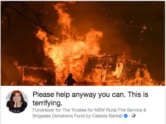 celeste barber bushfire funds