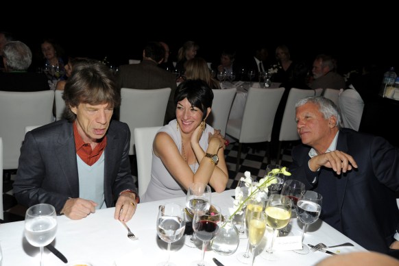 Mick Jagger, Ghislaine Maxwell and Larry Gagosian