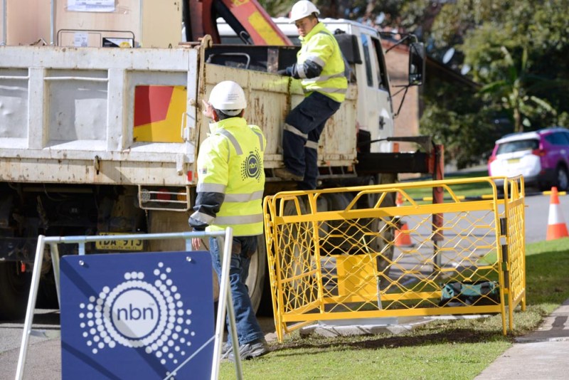 NBN contractor Foxcomm install an FTTN on the corner of Parry and Darby Street Cooks Hill, Newcastle NSW 270715. All talent photographed have signed media release forms. Reference Numbers cooks_hill_27072015_001.pdf to cooks_hill_27072015_006