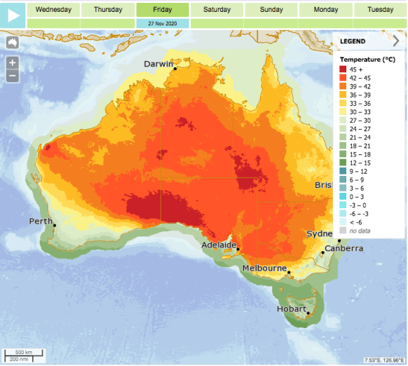 australia heatwave november