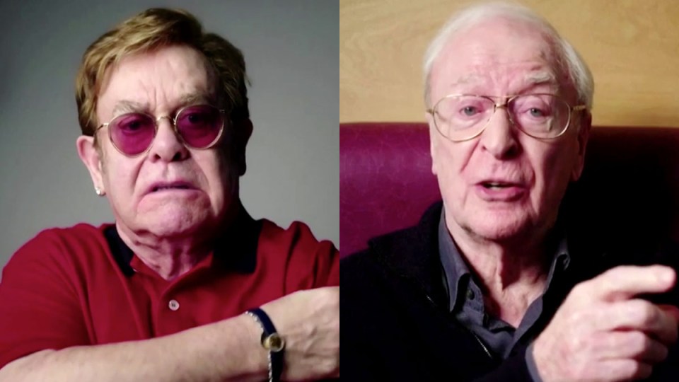 elton john michale caine covid