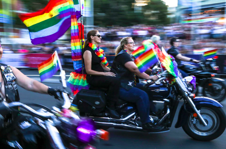 Dykes on bikes at Mardi Gras