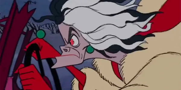 Animated Cruella driving scene