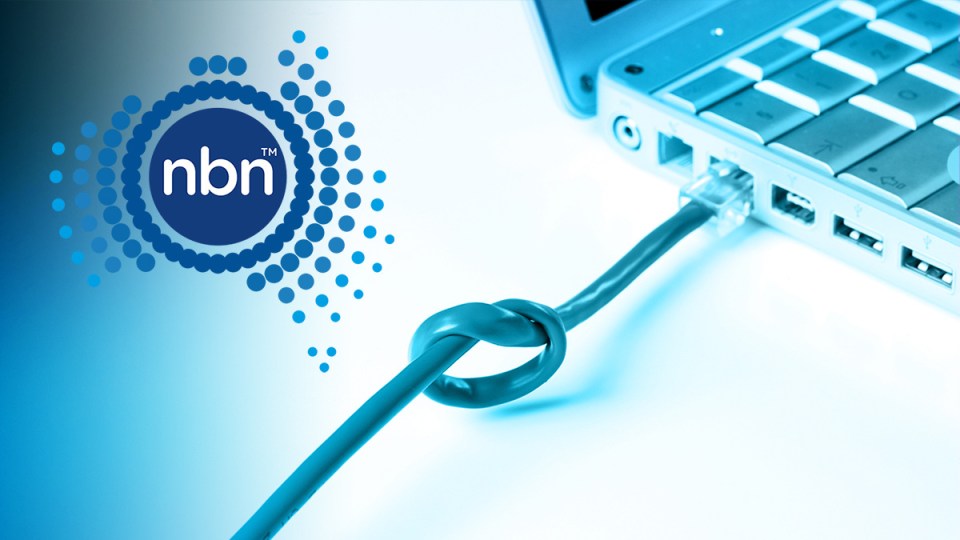 NBN co logo and computer with internet problems