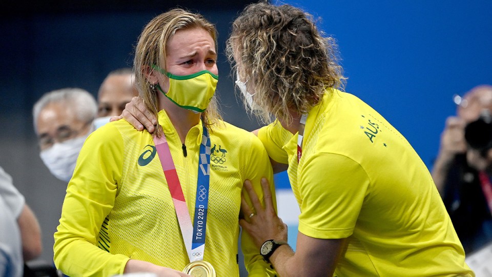 Ariarne Titmus got emotional after winning a second gold medal.