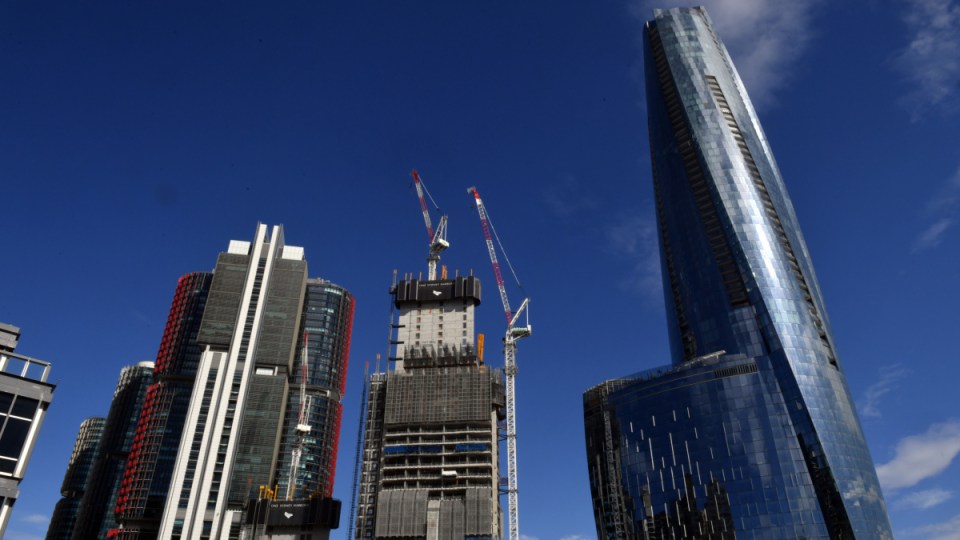 Recession empty building construction NSW Barangaroo July