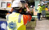 NBN contractor Foxcomm install an FTTN on the corner of Parry and Darby Street Cooks Hill, Newcastle NSW 27/07/15.