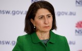 NSW Premier Gladys Berejiklian addresses media during a press conference in Sydney, Saturday, August 14, 2021.