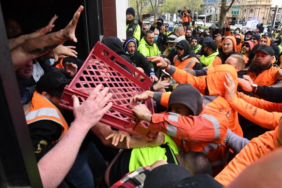 cfmeu covid protest