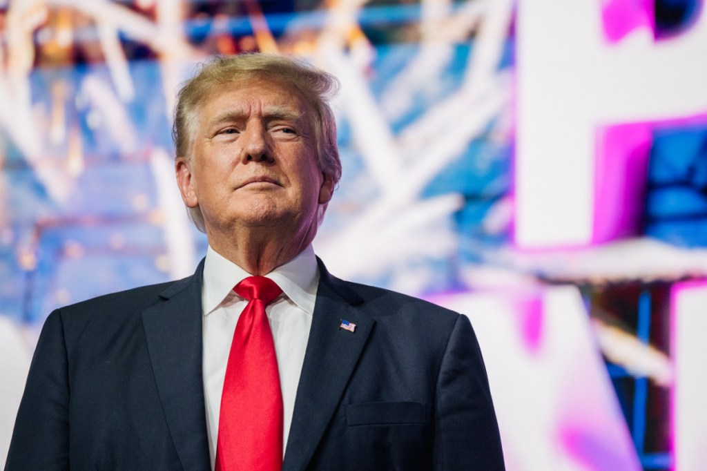 Pictured is Donald Trump