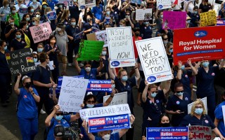 Nurses protest in NSW.