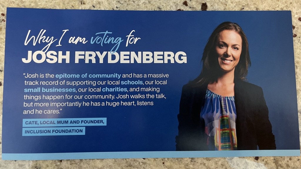 josh frydenberg flyer