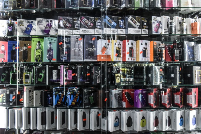 Nicotine vapes and e-cigarettes are readily available overseas. In Australia, many shops sell them under the counter.