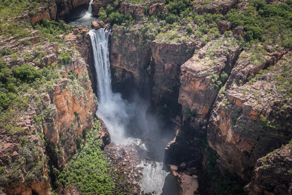 A photo of a waterfall