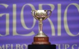 Pictured is the Melbourne Cup on display during the Melbourne Cup Parade