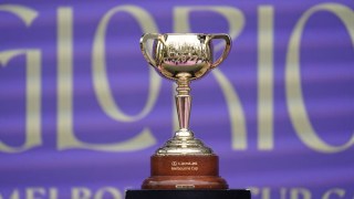 Pictured is the Melbourne Cup on display during the Melbourne Cup Parade