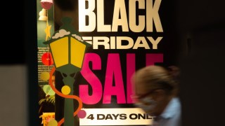 Pictured is a Black Friday sales sign