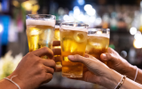beer glasses clinking