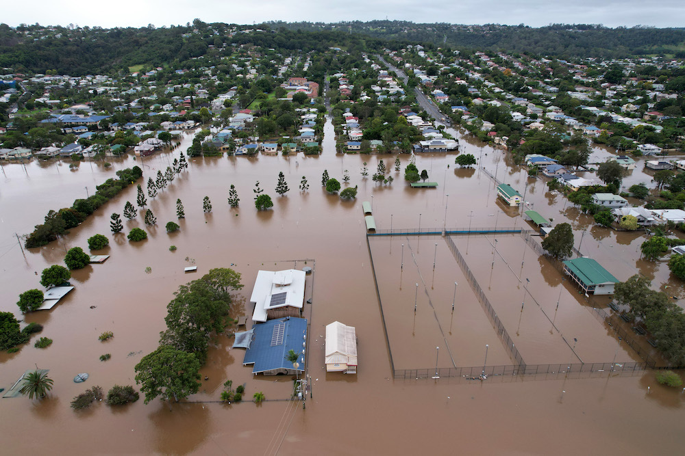 Pictured is Lismore in NSW in 2022, during the floods
