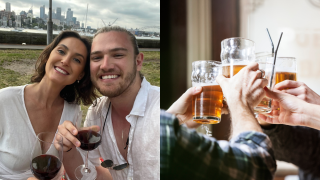 pictured is people drinking alcohol