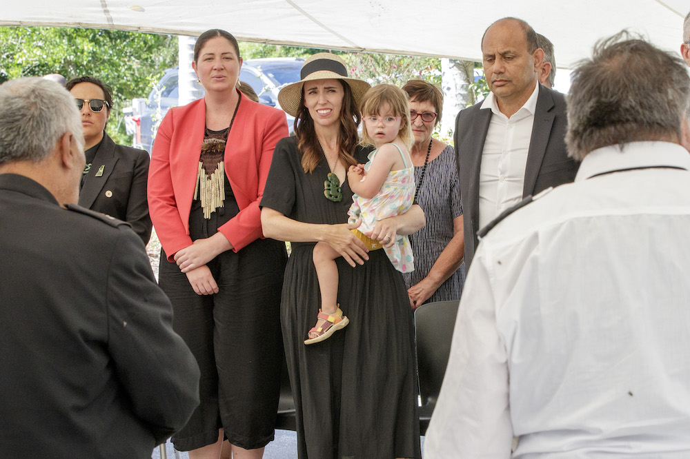 Pictured is Jacinda Ardern with her daughter, Neve