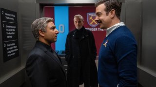 Pictured is Nate and Ted from Ted Lasso season 3