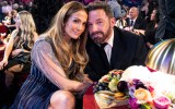 Jennifer Lopez and Ben Affleck seen during the 65th GRAMMY Award