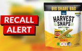 Pictured is the Calbee Harvest Snaps Baked Pea Crisps Vegemite 200g