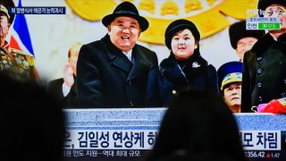 Pictured is Kim Jong Un and his daughter, Kim Ju Ae