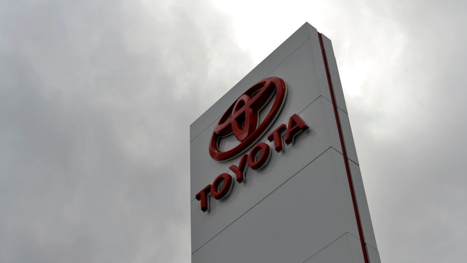 Pictured is the Toyota logo, Greenpeace has accused the company of greenwashing
