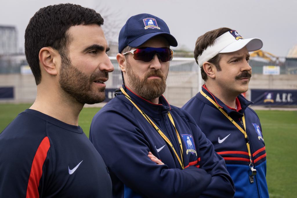 Pictured is the cast of Ted Lasso