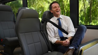 chris minns campaign bus