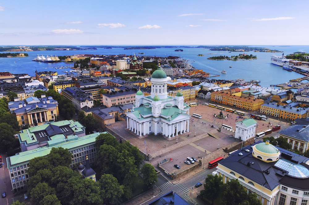 Pictured is Finland, the happiest country