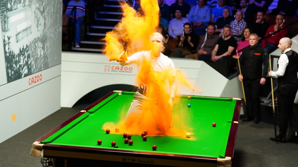 snooker protest just stop oil