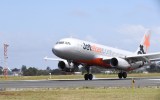 Pictured is a Jetstar plane